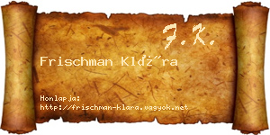 Frischman Klára névjegykártya
